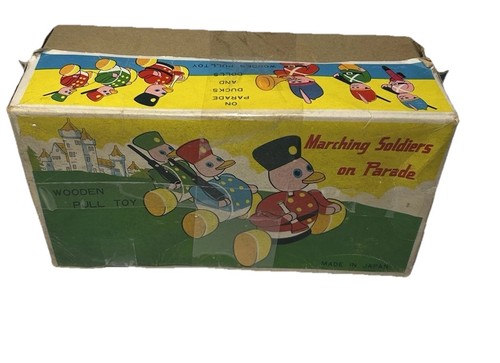 Vintage pull along wooden - pull, duck